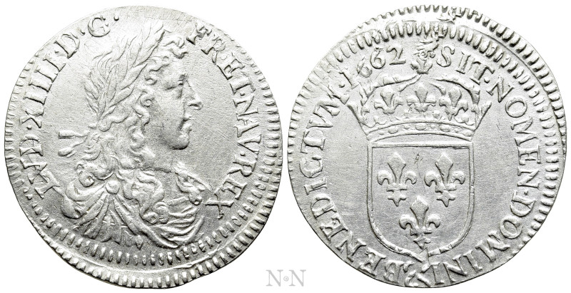 FRANCE. Louis XIV (1643-1715). 1/12 Écu (1662-&). Aix-en-Provence. 

Obv: LVD ...