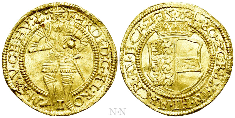 HOLY ROMAN EMPIRE. Ferdinand I (1519-1564). GOLD Ducat (1564). Klagenfurt. 

O...