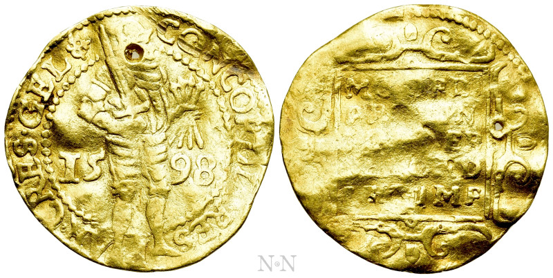 NETHERLANDS. Gelderland. GOLD Ducat (1598). 

Obv: CONCORDIA RES PAR CRES GEL....