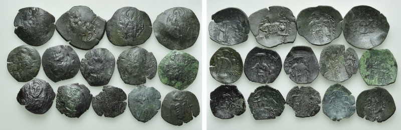 14 Late Byzantine Coins. 

Obv: .
Rev: .

. 

Condition: See picture.

...