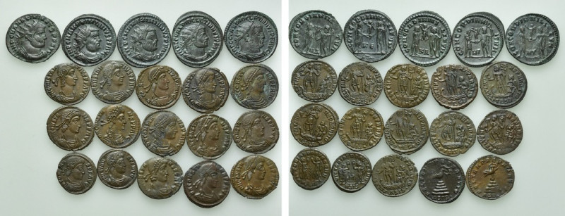 20 Late Roman Coins. 

Obv: .
Rev: .

. 

Condition: See picture.

Weig...