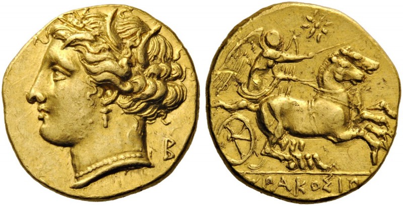 GREEK COINS 
 SICILY 
 Syracuse. Hieron II (?), 275-215 BC. Dekadrachm (Gold, ...