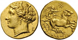 GREEK COINS 
 SICILY 
 Syracuse. Hieron II (?), 275-215 BC. Dekadrachm (Gold, 15mm, 4.26 g 12), c. 275-270 (?), or perhaps earlier, c. 278-275. Head...