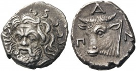 GREEK COINS 
 CIMMERIAN BOSPOROS 
 Pantikapaion. Circa 340-325 BC. Drachm (Silver, 15mm, 3.49 g 11). Bearded head of Pan to left, turned three-quart...