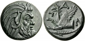 GREEK COINS 
 CIMMERIAN BOSPOROS 
 Pantikapaion. Circa 310-304/3 BC. Multiple chalkous (Bronze, 21mm, 6.01 g 12). Bearded head of Pan to right. Rev....