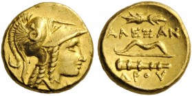 GREEK COINS 
 KINGS of MACEDON 
 Alexander III ‘the Great’, 336-323 BC. 1/4 Stater (Gold, 9mm, 2.17 g 11), ‘Amphipolis’, c. 330 - c. 320. Helmeted h...