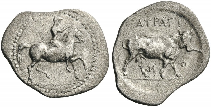 GREEK COINS 
 THESSALY 
 Atrax. Early 4th century BC. Trihemiobol (Silver, 14m...