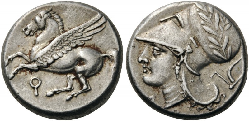 GREEK COINS 
 CORINTHIA 
 Corinth. Circa 375-300 BC. Stater (Silver, 19mm, 8.6...