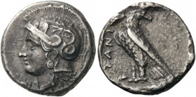 GREEK COINS 
 CRETE 
 Itanos. Circa 350-320 BC. Stater (Silver, 22mm, 11.62 g 3). Head of Athena to left, wearing a crested Attic helmet adorned wit...