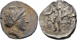 GREEK COINS 
 CRETE 
 Tylisos. 4th century BC. Stater (Silver, 23mm, 11.32 g 12). Head of Hera to right, wearing mural crown, elaborate earring and ...