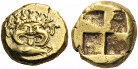 GREEK COINS 
 KINGS of PONTOS 
 Kyzikos. Hekte (Electrum, 10mm, 2.70 g). Facing gorgoneion; tunny fish to left. Rev. Quadripartite incuse square. Vo...