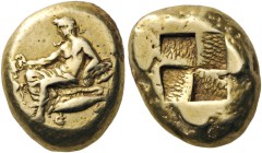 GREEK COINS 
 KINGS of PONTOS 
 Kyzikos. Stater (Electrum, 19x15mm, 16.09 g). Youthful Dionysos reclining left, on the back of a panther moving to r...