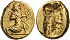 GREEK COINS 
 PERSIA 
 Achaemenid Empire. Time of Xerxes II to Artaxerxes II, c. 420-375 BC. Daric (Gold, 16x14mm, 8.34 g), Sardes. Persian king mov...