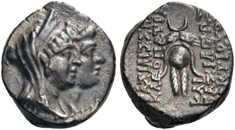 GREEK COINS 
 SELEUKID KINGS of SYRIA 
 Cleopatra Thea & Antiochos VIII, 126/5...