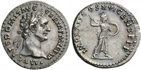ROMAN AND BYZANTINE COINS 
 Domitian, 81-96. Denarius (Silver, 18mm, 3.41 g 7), Rome, 92-93. IMP CAES DOMIT AVG GERM P M TR P XII Laureate head of Do...