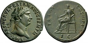 ROMAN AND BYZANTINE COINS 
 Trajan, 98-117. Sestertius (Orichalcum, 34mm, 22.69 g 6), Rome, 100-101. IMP CAES NERVA TRAIAN AVG GERM P M Laureate head...