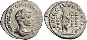 ROMAN AND BYZANTINE COINS 
 Diadumenian, as Caesar, 217-218. Denarius (Silver, 21mm, 2.77 g 6), Rome. M OPEL ANT DIADVMENIAN CAES Bare-headed and dra...