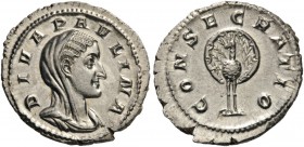 ROMAN AND BYZANTINE COINS 
 Diva Paulina, died before 235. Denarius (Silver, 21mm, 2.74 g 12), Rome. DIVA PAVLINA Veiled and draped bust of Diva Paul...