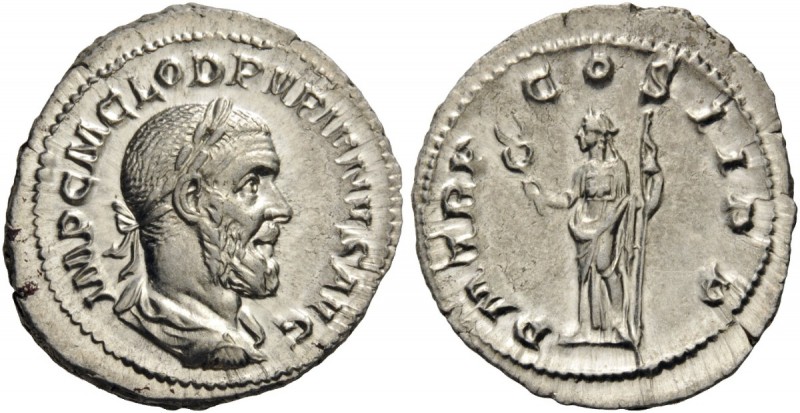 ROMAN AND BYZANTINE COINS 
 Pupienus, 238. Denarius (Silver, 21mm, 3.08 g 12), ...