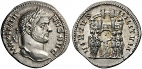ROMAN AND BYZANTINE COINS 
 Maximianus, first reign, 286-305. Argenteus (Silver, 18mm, 3.13 g 12), Ticinum, c. 294. MAXIMI ANVS AVG Laureate head of ...