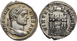 ROMAN AND BYZANTINE COINS 
 Maximianus, first reign, 286-305. Argenteus (Silver, 18mm, 2.66 g 6), Ticinum, c. 295. MAXIMIANVS AVG Laureate head of Ma...