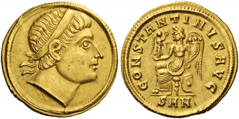 ROMAN AND BYZANTINE COINS 
 Constantine I, 307/310-337. Solidus (Gold, 19mm, 4....