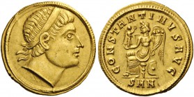 ROMAN AND BYZANTINE COINS 
 Constantine I, 307/310-337. Solidus (Gold, 19mm, 4.48 g 12), Nikomedia, 324. Diademed head of Constantine to right, his e...