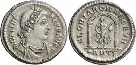 ROMAN AND BYZANTINE COINS 
 Valens, 364-378. Miliarense (Silver, 21mm, 4.32 g 12), Antioch, 364-367. D N VALENS - PER F AVG Draped and cuirassed bust...