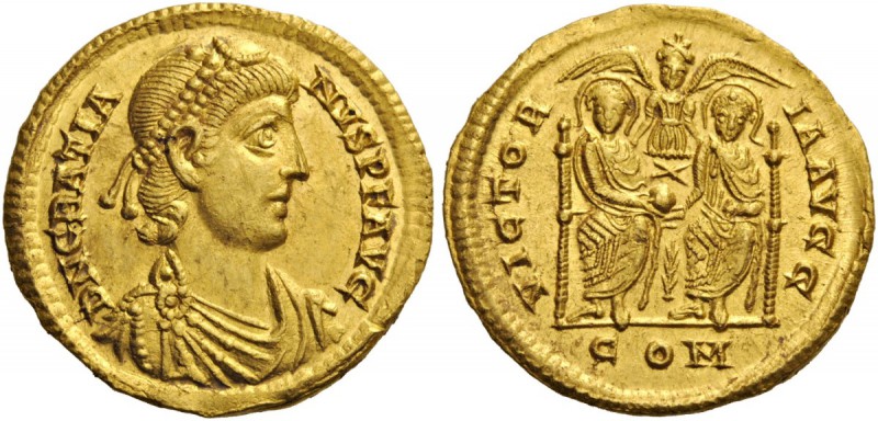 ROMAN AND BYZANTINE COINS 
 Gratian, 367-383. Solidus (Gold, 20mm, 4.49 g 6), u...