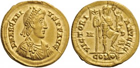 ROMAN AND BYZANTINE COINS 
 Arcadius, 383-408. Solidus (Gold, 21mm, 4.48 g 6), Mediolanum, 395-402. D N ARCADI - VS P F AVG Draped and cuirassed bust...