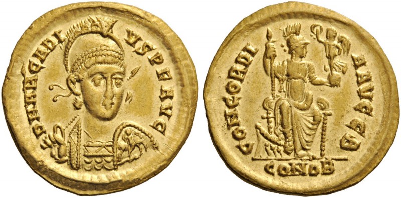 ROMAN AND BYZANTINE COINS 
 Arcadius, 383-408. Solidus (Gold, 20mm, 4.45 g 6), ...