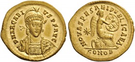 ROMAN AND BYZANTINE COINS 
 Arcadius, 383-408. Solidus (Gold, 21mm, 4.48 g 6), Constantinople, c. 403-408. D N ARCADI - VS P F AVG Helmeted, diademed...