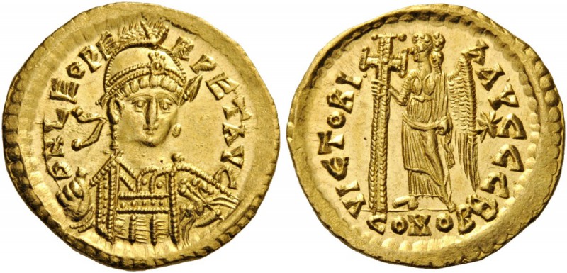 ROMAN AND BYZANTINE COINS 
 Leo I, 457-474. Solidus (Gold, 20mm, 4.50 g 6), Con...