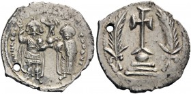 ROMAN AND BYZANTINE COINS 
 Heraclius, with Heraclius Constantine, 610-641. Miliaresion (Silver, 22mm, 3.66 g 6), Constantinople, 629. ddNNhERA...TPP...