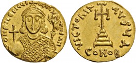 ROMAN AND BYZANTINE COINS 
 Philippicus (Bardanes), 711-713. Solidus (Gold, 20mm, 4.33 g 6), Constantinople, 1st officina. d N FILEPICUS MULTUS AN Cr...