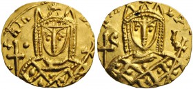 ROMAN AND BYZANTINE COINS 
 Irene, 797-802. Solidus (Gold, 18mm, 3.77 g 6), Syracuse, 798-802. EIRIN - b... Crowned bust of Irene facing, wearing lor...