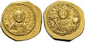 ROMAN AND BYZANTINE COINS 
 Constantine IX Monomachus, 1042-1055. Tetarteron (Gold, 19mm, 4.02 g 6), Constantinople. +IhC XIC RCX RCGNΛNTIhm Bust of ...