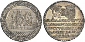 MODERN COINS 
 A SPECIAL COLLECTION OF DUTCH AND DUTCH RELATED MEDALS 
 The Dutch Republic. Breda . 1590. Medal (Silver, 39mm, 19.22 g 12), on the l...