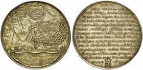 MODERN COINS 
 A SPECIAL COLLECTION OF DUTCH AND DUTCH RELATED MEDALS 
 The Dutch Republic. Medal (Silver, gilt, 54.5mm, 36.89 g 12), on the Battle ...