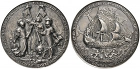 MODERN COINS 
 A SPECIAL COLLECTION OF DUTCH AND DUTCH RELATED MEDALS 
 The Dutch Republic. Plaquettepenning, or Hollow medal (Silver, 76mm, 72.51 g...