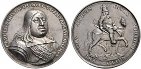 MODERN COINS 
 A SPECIAL COLLECTION OF DUTCH AND DUTCH RELATED MEDALS 
 Sweden. Karl X Gustav, 1654–1660. Plaquettepenning, or Hollow medal (Silver,...