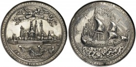 MODERN COINS 
 A SPECIAL COLLECTION OF DUTCH AND DUTCH RELATED MEDALS 
 The Dutch Republic. Breda . Plaquettepenning, or Hollow medal (Silver, 82mm,...