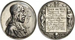 MODERN COINS 
 A SPECIAL COLLECTION OF DUTCH AND DUTCH RELATED MEDALS 
 The Dutch Republic. Oval Plaquettepenning, or Hollow medal (Silver, 55x51mm,...