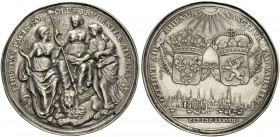 MODERN COINS 
 A SPECIAL COLLECTION OF DUTCH AND DUTCH RELATED MEDALS 
 The Dutch Republic. Plaquettepenning, or Hollow medal (Silver, 67mm, 40.55 g...