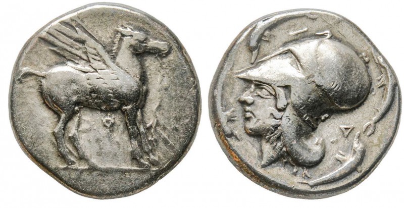 Corinthe 400-350 avant J.-C.
Statère, AG 8.47 g.
Avers : Pegasos debout à droi...