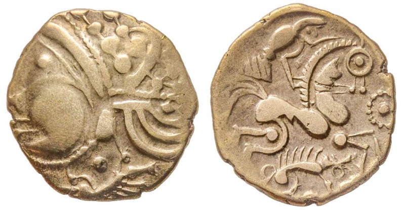 Aulerci Eburovices Hemistatère d’or au sanglier, 225-175 avant J.-C., AU 7.38 g....