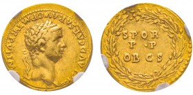 Claudius 41-54 
Aureus, Lugdunum (Lyon) ou Rome, 46-46, AU 7.74 g.
Avers : TI CLAVD CAESAR AVG P M TR P VI IMP XI Tête laurée à droite. 
Revers : S...