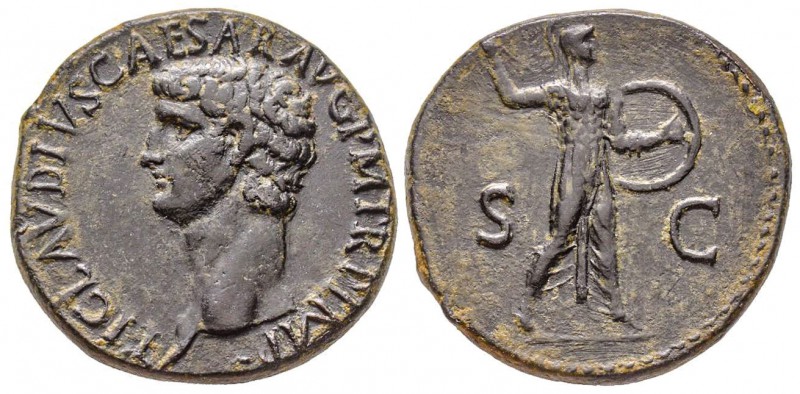 Claudius pour Nero Claudius Drusus 41-54
As, Rome, 50-54, AE 12.16 g.
Avers : ...
