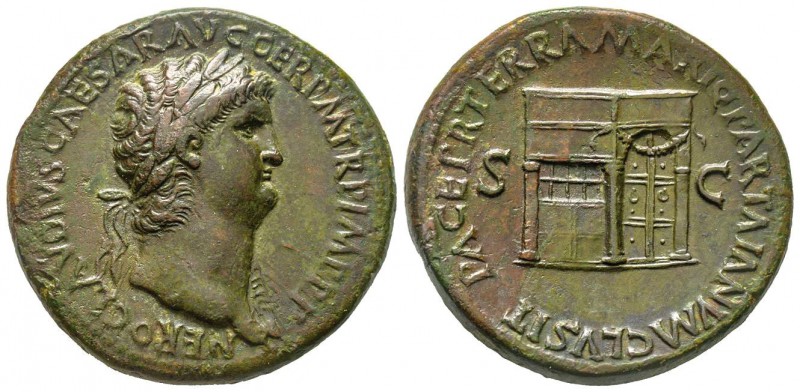 Nero 54-68 
Sestertius, Rome, 65-66, AE 27.85 g.
Avers : NERO CLAVDIVS CAESAR ...