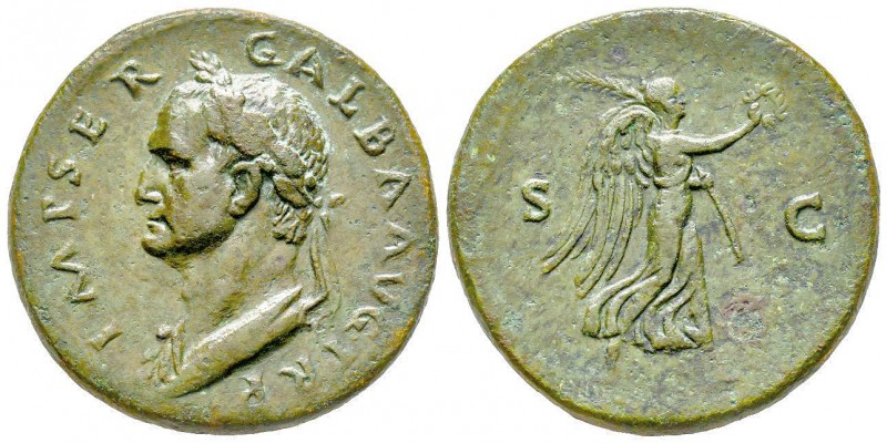 Galba 68-69
Sestertius, Rome, 68-69, AE 26.3 g.
Avers : IMP SER GALBA AVG TR P...